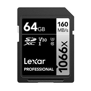 Lexar 雷克沙 Professional 1066x SDXC UHS - I 64G記憶卡