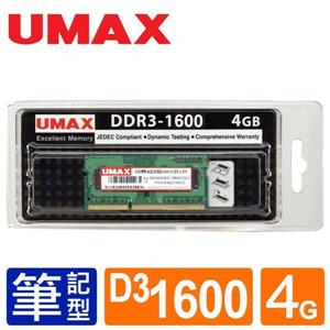 UMAX NB - DDRIII 1600 4GB(512 * 8) / 1 . 35V 筆記型RAM