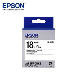 EPSON LK - 5WBN C53S655401標籤帶(一般18mm )白黑