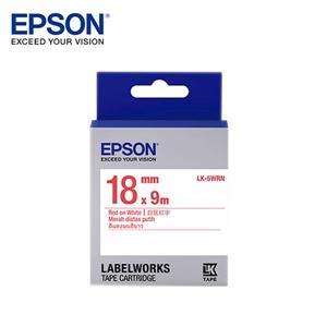 EPSON LK - 5WRN C53S655402標籤帶(一般18mm )白紅