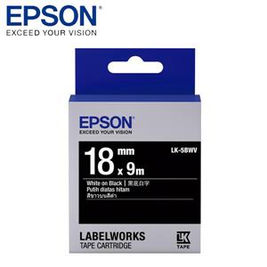 EPSON LK - 5BWV C53S655414標籤帶(黑底18mm )黑白