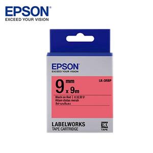 EPSON LK - 3RBP C53S653403標籤帶(粉彩9mm )紅黑