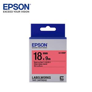 EPSON LK - 5RBP C53S655403標籤帶(粉彩18mm )紅黑