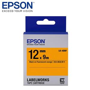 EPSON LK - 4DBF C53S654416標籤帶(螢光12mm )橘黑