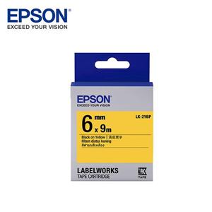 EPSON LK - 2YBP C53S652403標籤帶(粉彩6mm )黃黑
