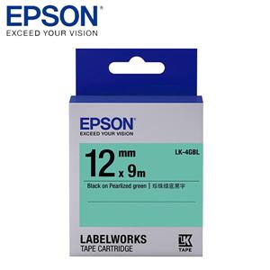 EPSON LK - 4GBL C53S654419標籤帶(珍珠12mm )綠黑