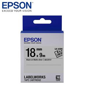 EPSON LK - 5SBE C53S655415標籤帶(資產18mm )銀黑