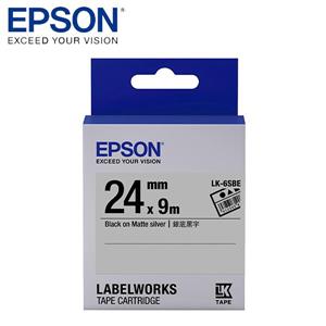 EPSON LK - 6SBE C53S656409標籤帶(資產24mm )銀黑