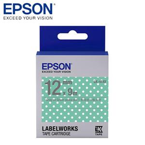 EPSON LK - 4FAY C53S654425標籤帶(點紋12mm )粉綠/白點灰