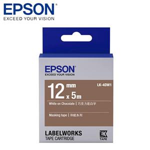 EPSON LK - 4DW1 C53S654435標籤帶(和紙12mm )巧克力白