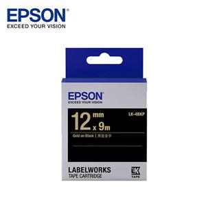 EPSON LK - 4BKP C53S654407標籤帶(粉彩12mm )黑金