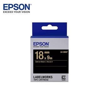 EPSON LK - 5BKP C53S655407標籤帶(粉彩18mm )黑金