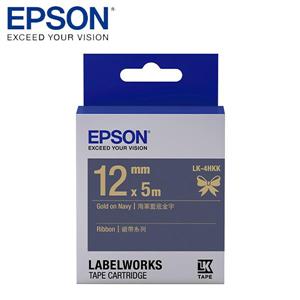 EPSON LK - 4HKK C53S654429標籤帶(緞帶12mm )海軍藍金