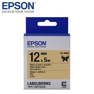 EPSON LK - 4KBK C53S654431標籤帶(緞帶12mm )金黑