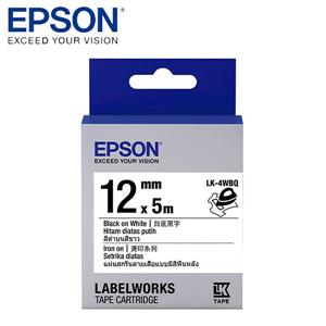 EPSON LK - 4WBQ C53S654436標籤帶(燙印12mm )白黑