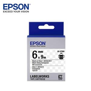 EPSON LK - 2TBN C53S652404標籤帶(透明6mm )透明黑