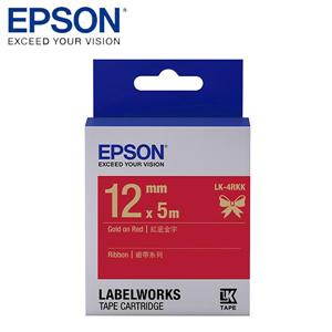 EPSON LK - 4RKK C53S654442標籤帶(緞帶12mm )紅金