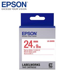 EPSON LK - 6WRN C53S656402標籤帶(一般24mm )白紅