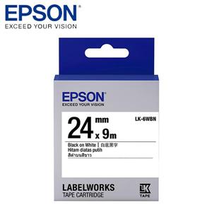 EPSON LK - 6WBN C53S656401標籤帶(一般24mm )白黑