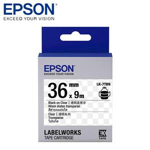 EPSON LK - 7TBN C53S657404標籤帶(透明36mm )透明黑