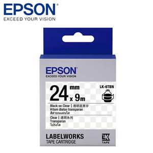 EPSON LK - 6TBN C53S656406標籤帶(透明24mm )透明黑
