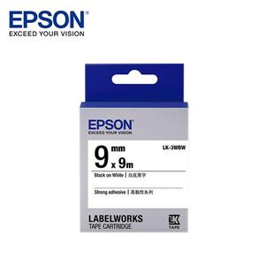 EPSON LK - 3WBW C53S653410標籤帶(高黏9mm )白黑
