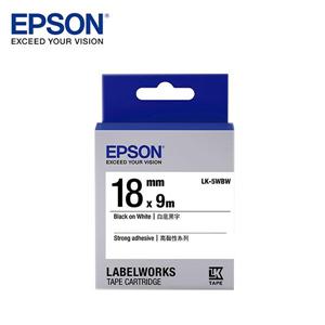 EPSON LK - 5WBW C53S655409標籤帶(高黏18mm )白黑