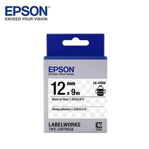 EPSON LK - 4TBW C53S654411標籤帶(高黏12mm )透明黑
