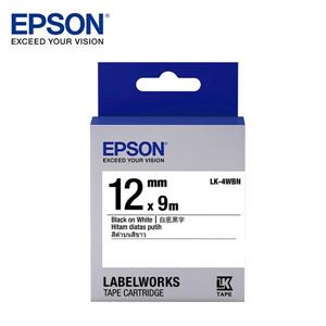 EPSON LK - 4WBN C53S654401標籤帶(一般12mm )白黑