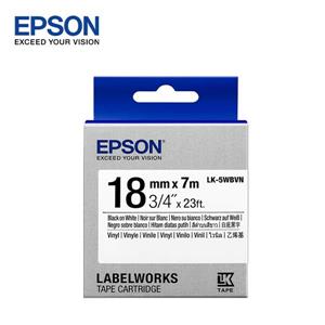 EPSON LK - 5WBVN C53S655423標籤帶(耐久18mm)白黑