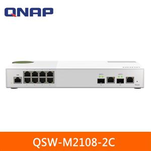 QNAP QSW - M2108 - 2C 10埠 L2 Web管理型 10 / 2 . 5GbE交換器