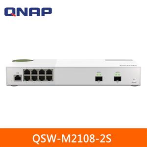 QNAP QSW - M2108 - 2S 10埠 L2 Web管理型 10 / 2 . 5GbE交換器