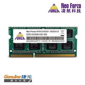 Neo Forza 凌航 NB DDR3L 1600 / 4GB 筆記型RAM(低電壓)