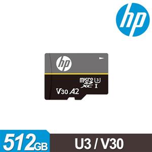 HP U3 A2 V30 MicroSDXC 512GB 高速記憶卡(附轉卡)