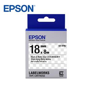 EPSON LK - 5TBJ C53S655425標籤帶(消光霧面18mm)透明黑