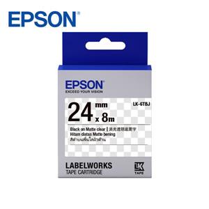 EPSON LK - 6TBJ C53S656420標籤帶(消光霧面24mm)透明黑
