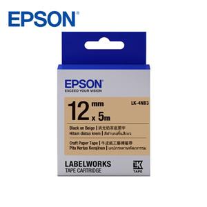 EPSON LK - 4NB3 C53S654493標籤帶(牛皮紙12mm)牛皮紙黑