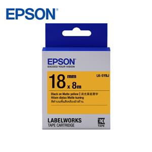 EPSON LK - 5YBJ C53S655428標籤帶(消光霧面18mm)黃黑