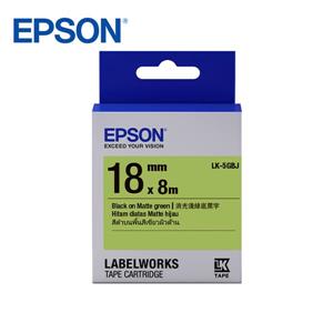 EPSON LK - 5GBJ C53S655429標籤帶(消光霧面18mm)淺綠黑