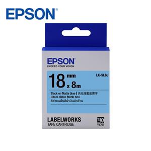 EPSON LK - 5LBJ C53S655430標籤帶(消光霧面18mm)淺藍黑