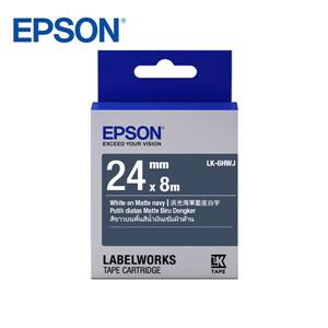EPSON LK - 6HWJ C53S656423標籤帶(消光霧面24mm)海軍藍白
