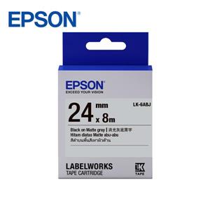 EPSON LK - 6ABJ C53S656424標籤帶(消光霧面24mm)灰黑