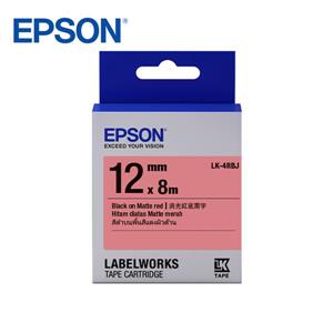 EPSON LK - 4RBJ C53S654489標籤帶(消光霧面12mm)紅黑