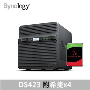 Synology DS423，附Seagate硬碟* 4台(HDD可替換)