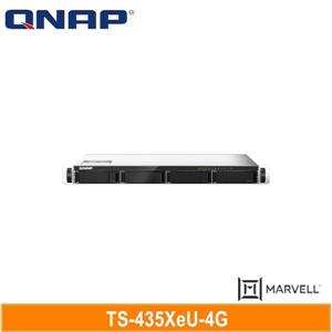 QNAP TS - 435XeU - 4G 單電源機架式(不含滑軌，3年保)網路儲存伺服器