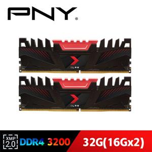 PNY XLR8 DDR4 3200 32G(16Gx2)桌上型電競記憶體 