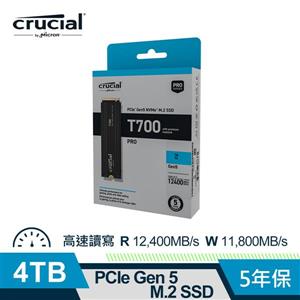 Micron Crucial T700 4TB (Gen5 M . 2 含原廠散熱片) SSD