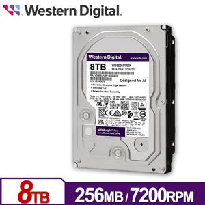 WD8001PURP 紫標Pro 8TB 3 . 5吋監控系統硬碟