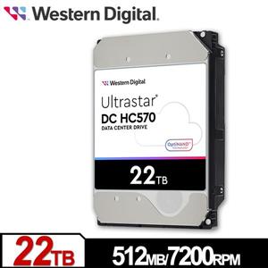 WD Ultrastar DC HC570 22TB 3 . 5吋企業級硬碟(0F48155)
