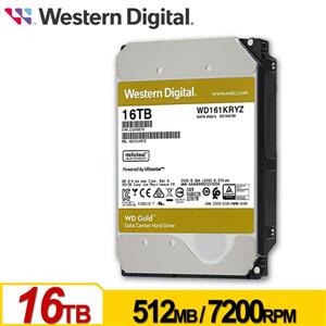WD161KRYZ 金標 16TB 3 . 5吋企業級硬碟